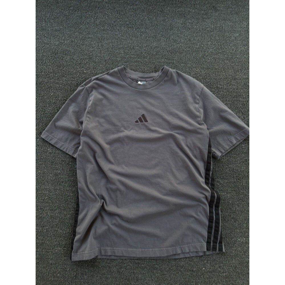 Adidas Men’s XL‎ Gray 3-Stripe Short Sleeve T-Shirt Tee Athletic Casual